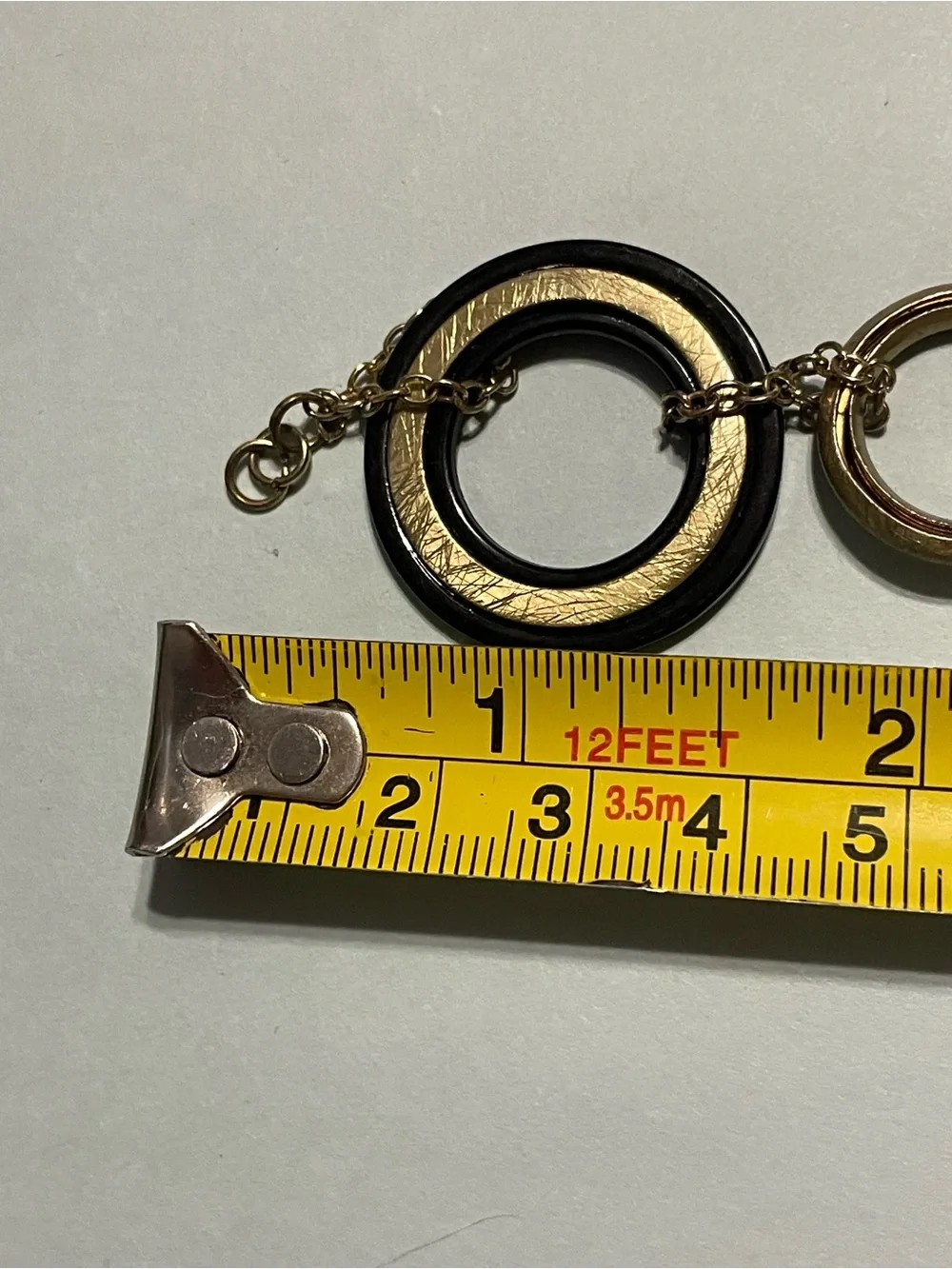 Gold Tone Black Plastic Bracelet #9652